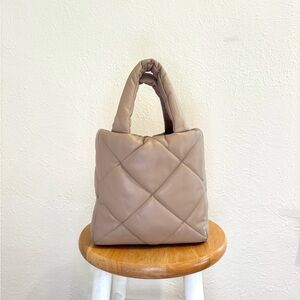 Quilted Taupe Handbag